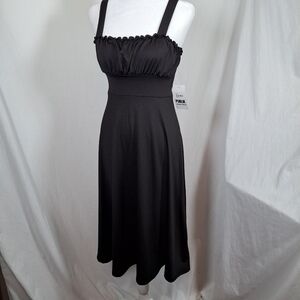Elegant Black Midi Dress M